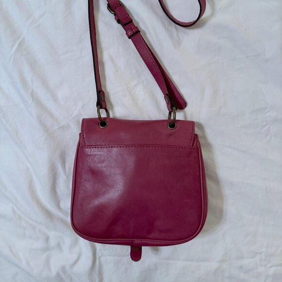 PATRICIA NASH - Karisa Raspberry Dark Pink Leather Flap Crossbody Purse - Picture 3 of 12